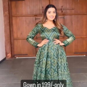 trendy green organza party gown