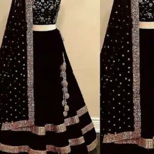 gorgeous black embroidered lehenga