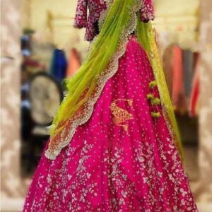 luxury pink lehenga choli with stunning embroidery