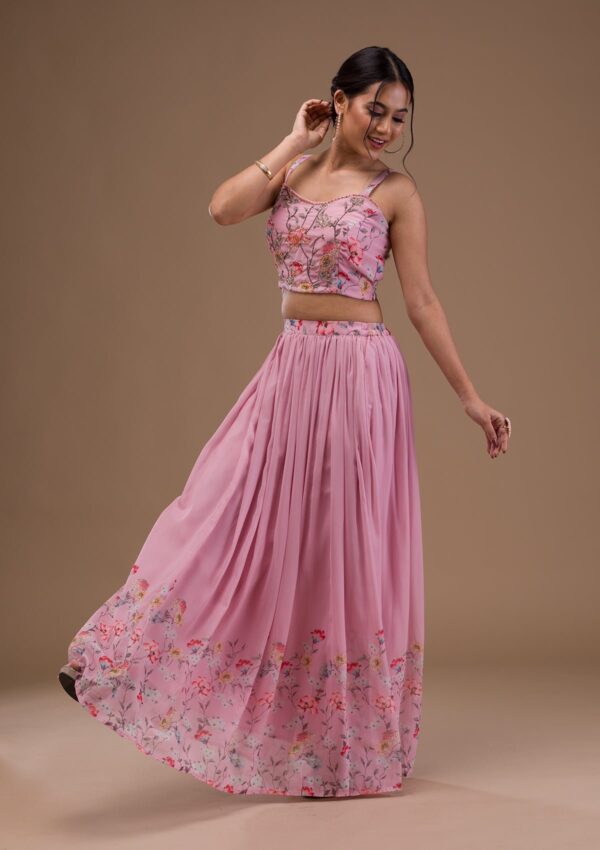 designer printed georgette lehenga